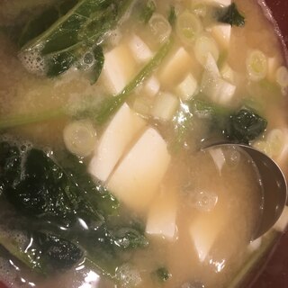 豆腐と小松菜と長ネギの味噌汁